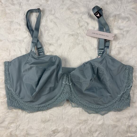 Victoria’s Secret Dream Angels Unlined Lace Bra 36DD Shimmery Mint Green NWT - Picture 1 of 8